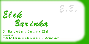 elek barinka business card